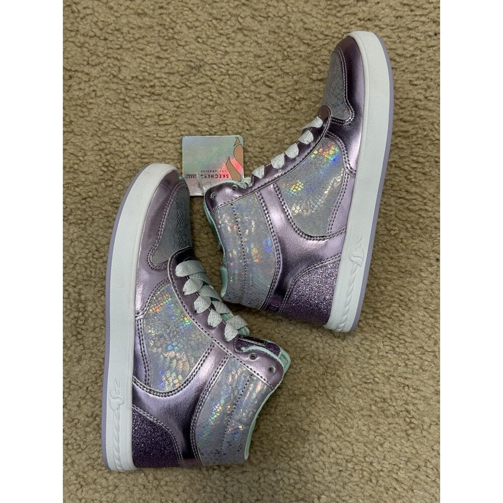 New Skechers Standouts - Sleek Shines girls Sneaker Sz 2 Light Purple/Silver - Picture 9 of 12